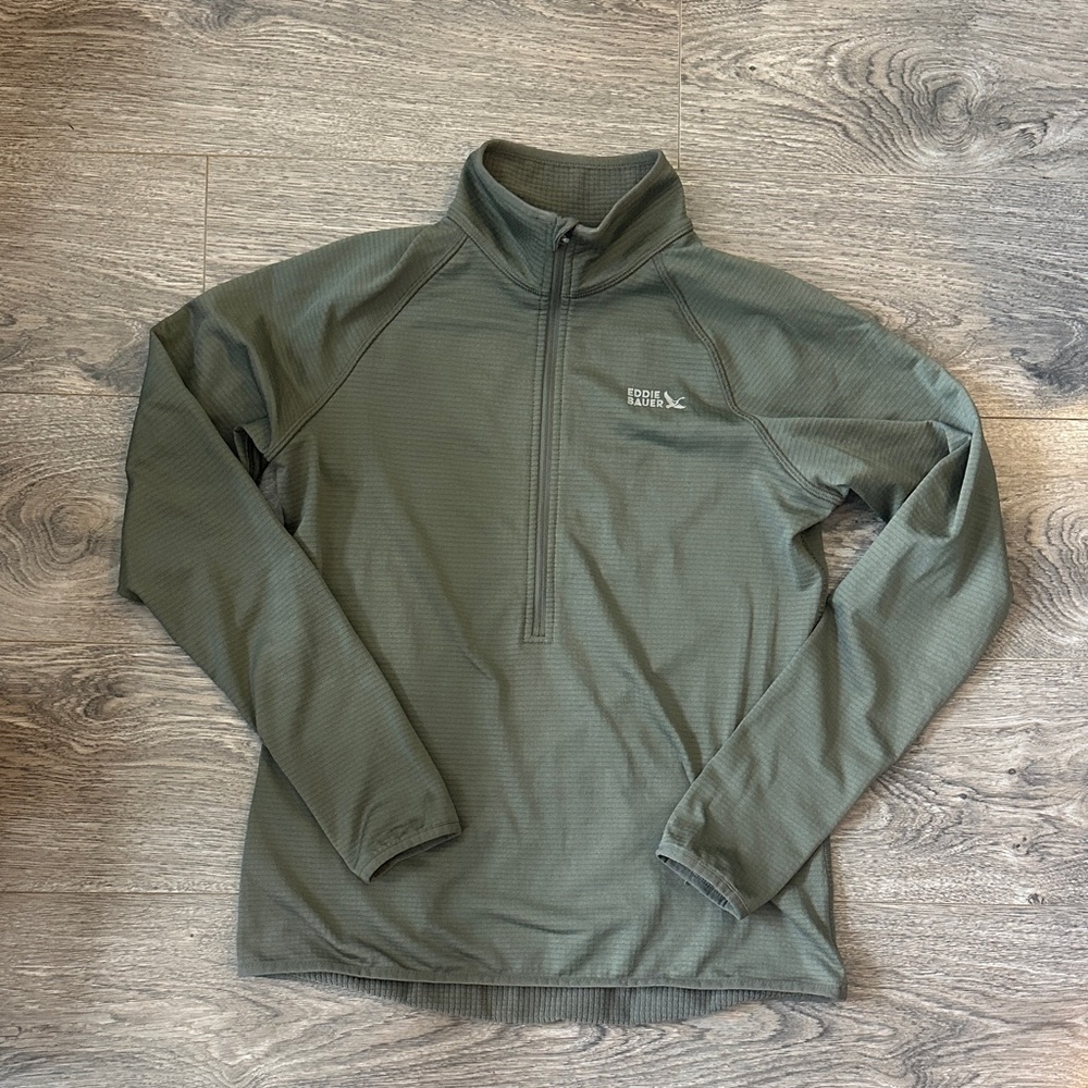 Eddie Bauer Olive Quarter-Zip Jacket